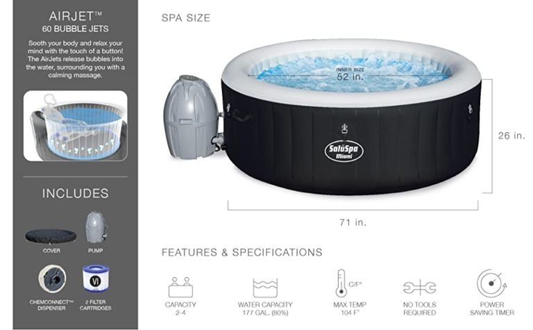 SaluSpa Miami AirJet Inflatable Hot Tub