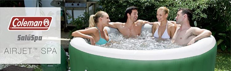 Coleman SaluSpa Inflatable Hot Tub Spa, Green & White