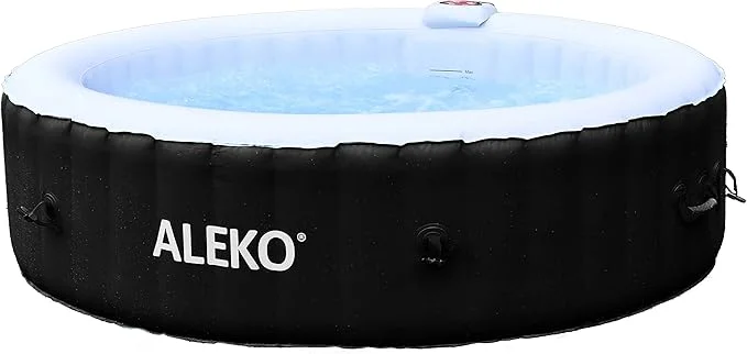 ALEKO HTIR6BKW 265 Gallon Inflatable Hot Tub, Black and White