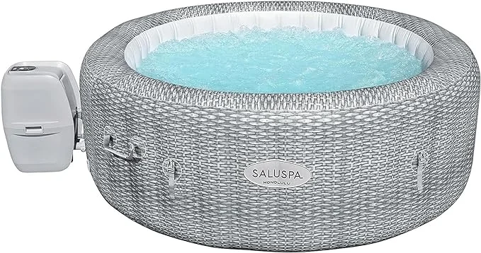 Bestway Honolulu AirJet SaluSpa 6 Person Inflatable Hot Tub, Gray