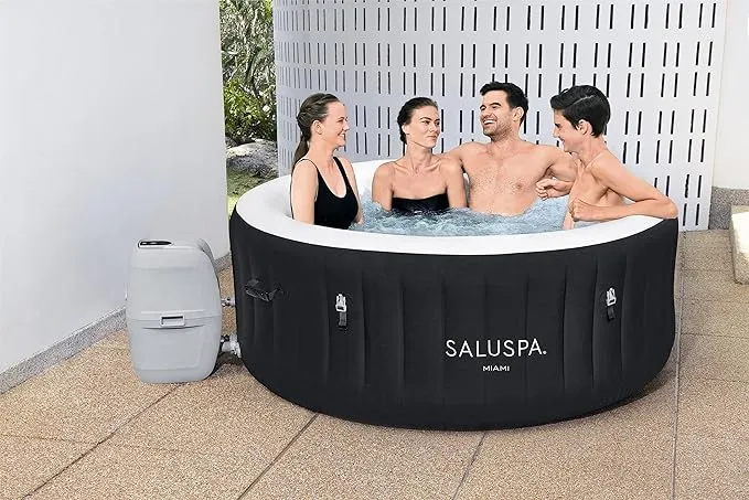 Bestway SaluSpa Miami AirJet 4 Persons Inflatable Hot Tub, Black