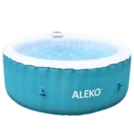 ALEKO 210 Gallon 4 Person Round Inflatable Hot Tub, Blue/White