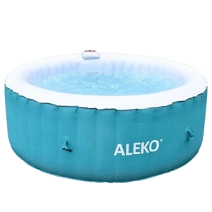 ALEKO 210 Gallon 4 Person Round Inflatable Hot Tub, Blue/White Product Image